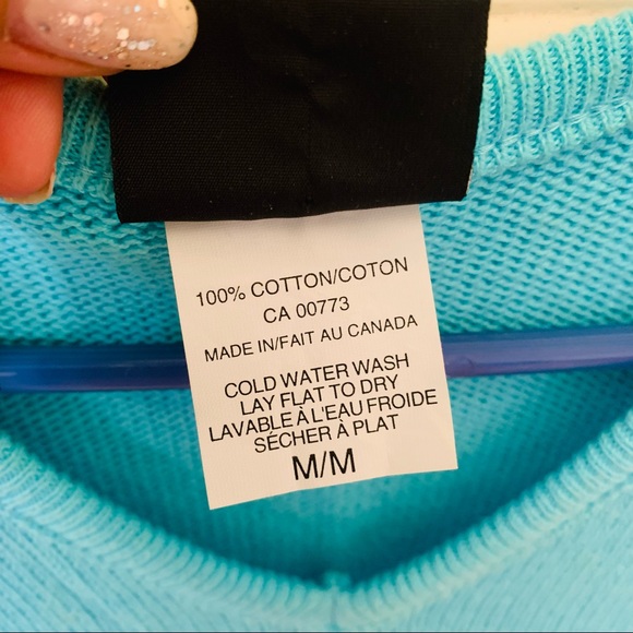 Vintage 90's V-Neck Knit Sweater Vest Blue Striped Gradient 100% Cotton y2k - Picture 4 of 7